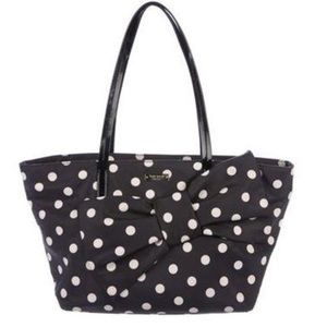 Kate Spade Black & Cream Polka Dot Tote Bag